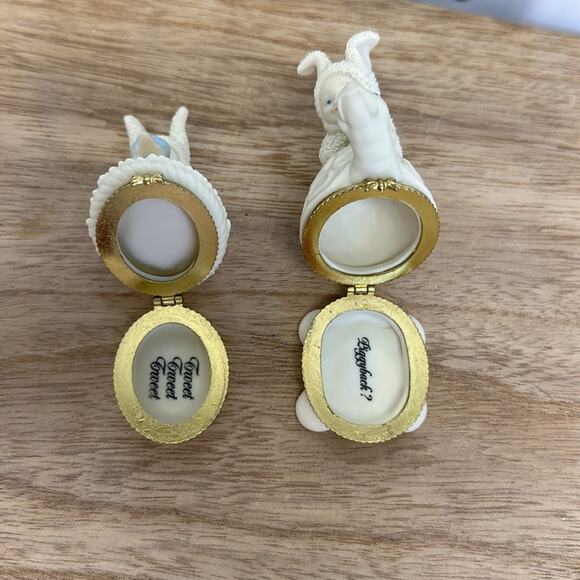 Dept 56 Snowbunnies “Piggyback” and “Tweet Tweet Tweet” trinket box - Picture 6 of 12